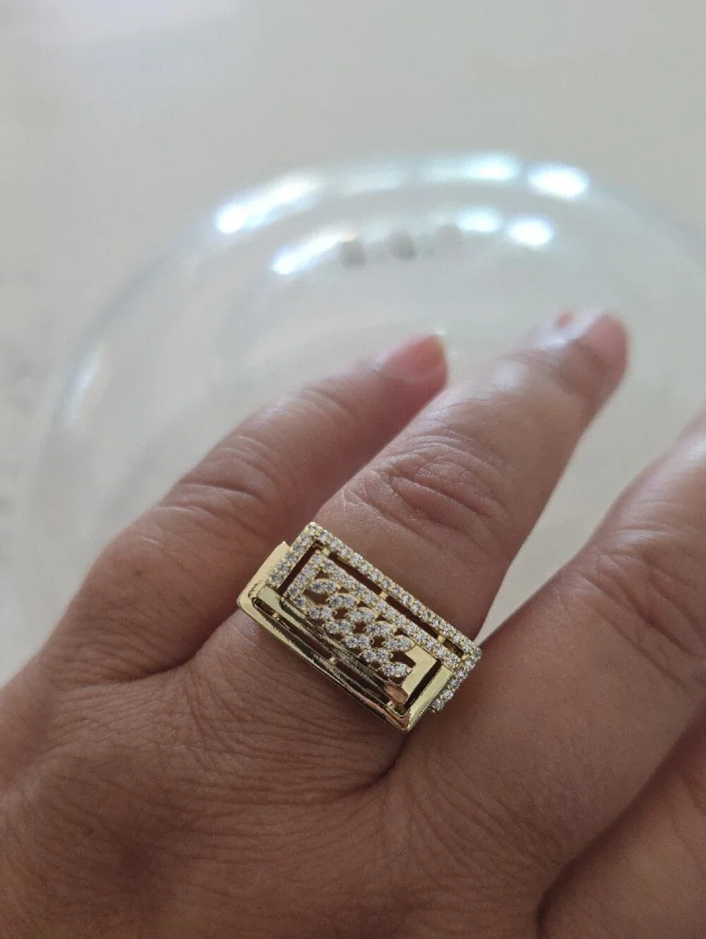 14k Gold Plated Pavé Rectangular Clip-On Earring - Women's Jewelry